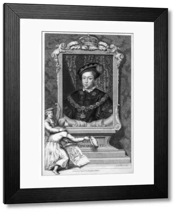 Framed Print : Edward VI, King of England, (18th century). Artist: George Vertue Framed Print : Edward VI, King of England, (18th century). Artist: George Vertue