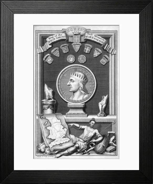 Framed Print : Egbert the Saxon, first king of all England, (18th century). Artist: George Vertue Framed Print : Egbert the Saxon, first king of all England, (18th century). Artist: George Vertue