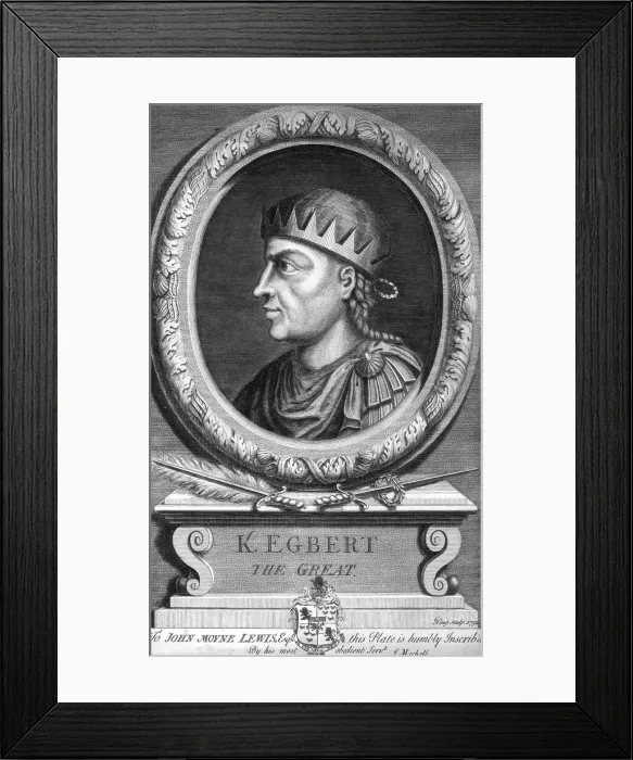 Framed Print : Egbert the Saxon, first king of all England. Artist: King Framed Print : Egbert the Saxon, first king of all England. Artist: King