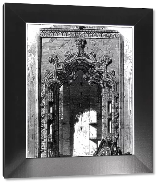 Door of the Imperfect Chapel, Monastery of Batalha, Portugal, 1886. Artist: Therond