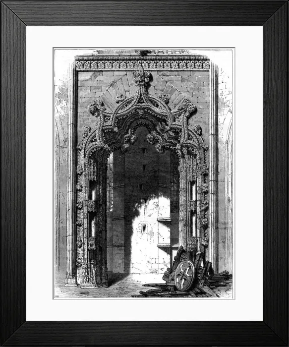 Framed Print : Door of the Imperfect Chapel, Monastery of Batalha, Portugal, 1886. Artist: Therond Framed Print : Door of the Imperfect Chapel, Monastery of Batalha, Portugal, 1886. Artist: Therond