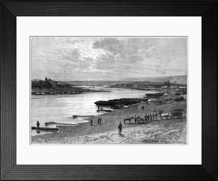 Framed Print : The River Dniester seen from near Moghilov, Russia, 1879. Artist: Barbant Framed Print : The River Dniester seen from near Moghilov, Russia, 1879. Artist: Barbant
