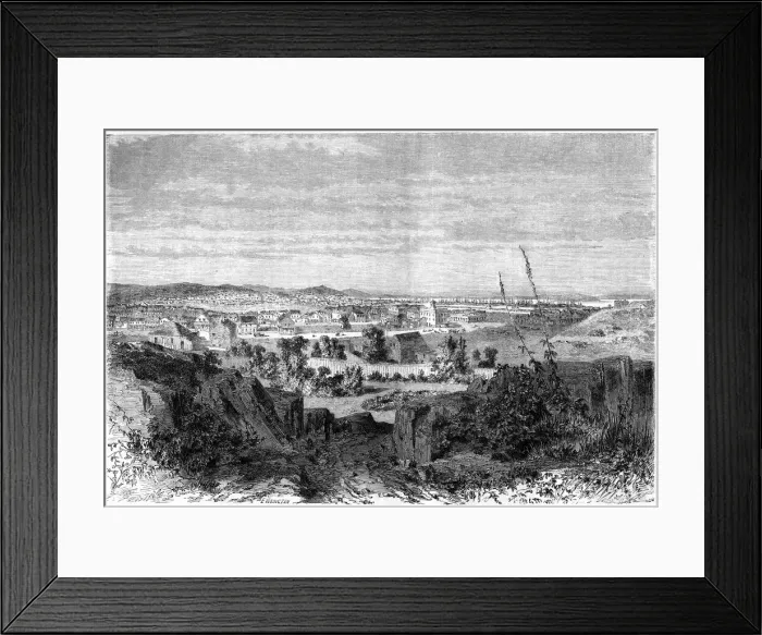 Framed Print : San Francisco, California, 19th century. Artist: Landelot-Theodore Turpin de Crisse Framed Print : San Francisco, California, 19th century. Artist: Landelot-Theodore Turpin de Crisse