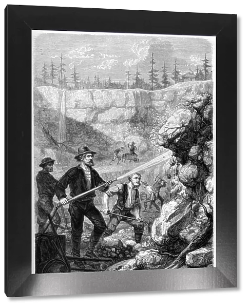 Hydraulic Mining, California, 1859. Artist: Gustave Adolphe Chassevent-Bacques