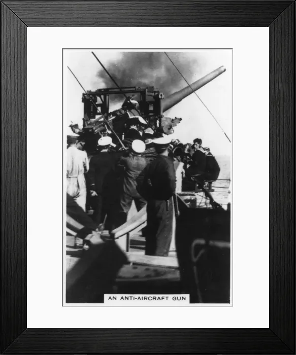 Framed Print : An anti-aircraft gun on board HMS Nelson, 1937 Framed Print : An anti-aircraft gun on board HMS Nelson, 1937