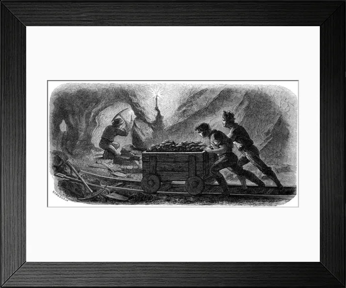 Framed Print : Quartz Mining, California, 1859. Artist: Gustave Adolphe Chassevent-Bacques Framed Print : Quartz Mining, California, 1859. Artist: Gustave Adolphe Chassevent-Bacques