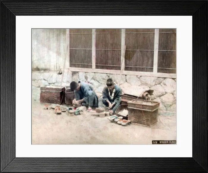 Framed Print : Clog makers, Japan Framed Print : Clog makers, Japan