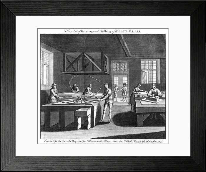 Framed Print : The Art of Grinding and Polishing of Plate-Glass, 1748 Framed Print : The Art of Grinding and Polishing of Plate-Glass, 1748