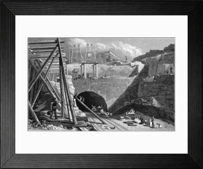 Framed Print : Entrance to the tunnel of the Liverpool & Manchester railway, Edge Hill, Liverpool, c1820s. Artist: John Davies Framed Print : Entrance to the tunnel of the Liverpool & Manchester railway, Edge Hill, Liverpool, c1820s. Artist: John Davies
