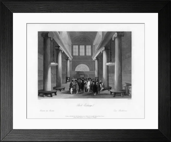 Framed Print : The Stock Exchange, 19th century. Artist: Melville Framed Print : The Stock Exchange, 19th century. Artist: Melville