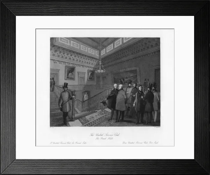 Framed Print : The Great Hall, The United Service Club, London, 19th century. Artist: H Melville Framed Print : The Great Hall, The United Service Club, London, 19th century. Artist: H Melville