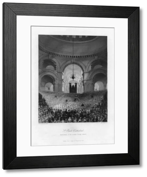 Framed Print : Anniversary of the London Charity Schools, St Pauls Cathedral, London, 19th century. Artist: AH Payne Framed Print : Anniversary of the London Charity Schools, St Pauls Cathedral, London, 19th century. Artist: AH Payne