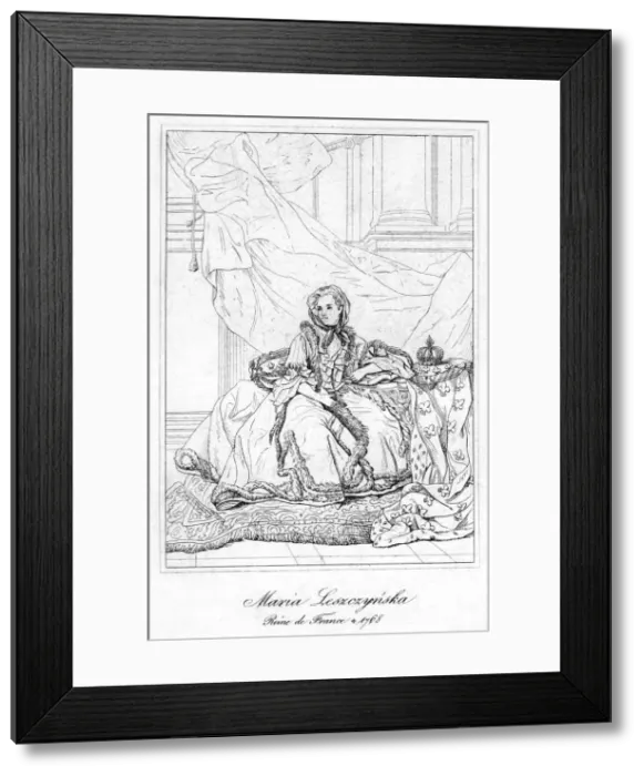 Framed Print : Maria Leszczynska, queen consort of Louis XV of France, c17th century Framed Print : Maria Leszczynska, queen consort of Louis XV of France, c17th century