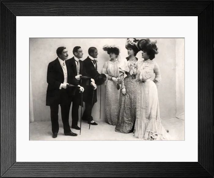 Framed Print : Scene from Three Little Maids, early 20th century Framed Print : Scene from Three Little Maids, early 20th century