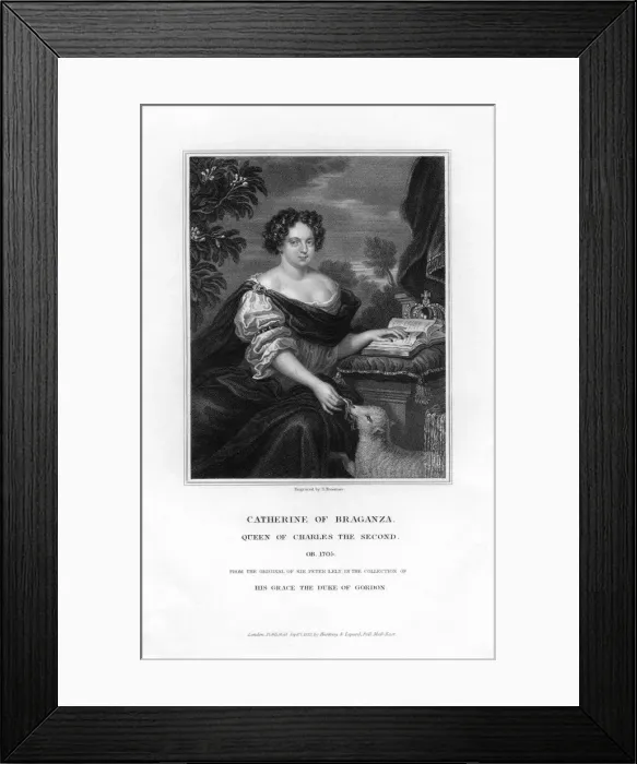 Framed Print : Catherine of Braganza, Queen of Charles II, 1833. Artist:s Freeman Framed Print : Catherine of Braganza, Queen of Charles II, 1833. Artist:s Freeman