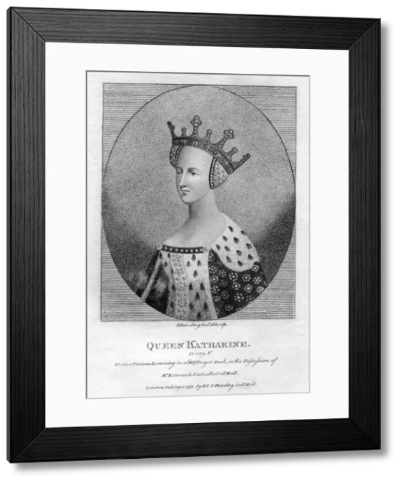 Framed Print : Queen Katharine, (Catherine of Valois), Queen consort of England of Henry V. Artist:s Harding Framed Print : Queen Katharine, (Catherine of Valois), Queen consort of England of Henry V. Artist:s Harding