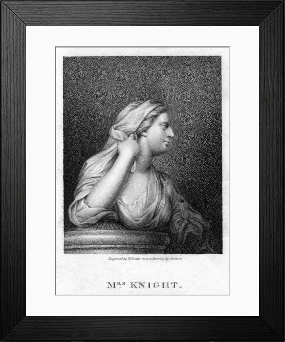 Framed Print : Mrs Knight, Singer and favourite of Charles II, c1750-1780. Artist: W Evans Framed Print : Mrs Knight, Singer and favourite of Charles II, c1750-1780. Artist: W Evans