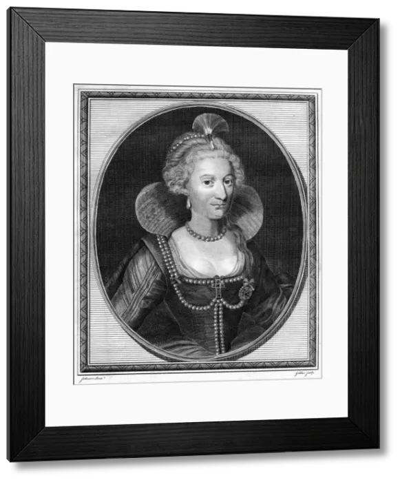 Framed Print : Anne of Denmark, queen consort of King James I of England and VI of Scotland, 1786. Artist: Goldar Framed Print : Anne of Denmark, queen consort of King James I of England and VI of Scotland, 1786. Artist: Goldar