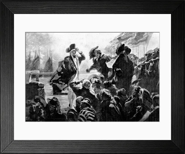 Framed Print : Nelson landing at Yarmouth, 1800. Artist: Andrea Sleigh