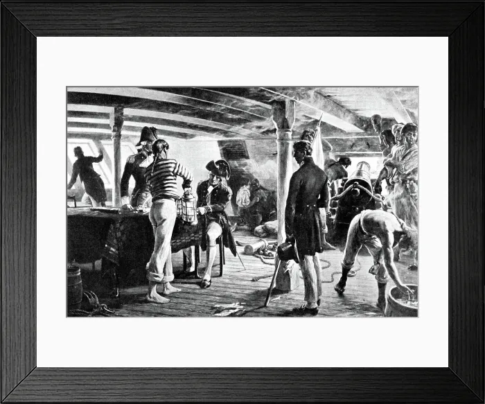 Framed Print : Nelson sealing his historic message at Copenhagen, 1801 Framed Print : Nelson sealing his historic message at Copenhagen, 1801