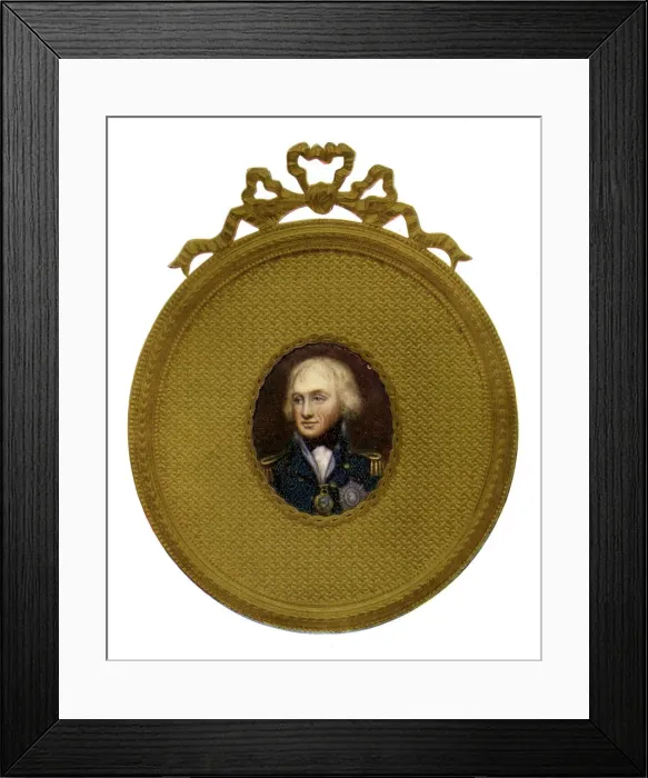 Framed Print : Admiral Lord Nelson. Artist: Henry Bone Framed Print : Admiral Lord Nelson. Artist: Henry Bone