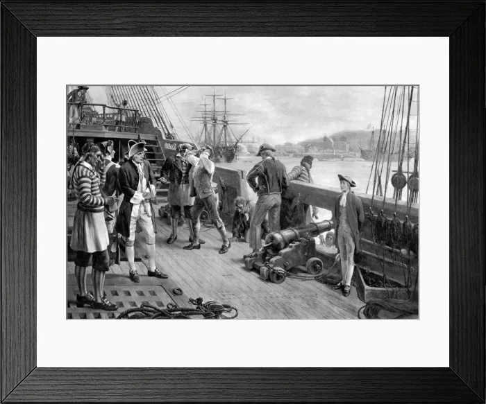 Framed Print : Nelsons First Footing in the Navy, Chatham, 1771 Framed Print : Nelsons First Footing in the Navy, Chatham, 1771