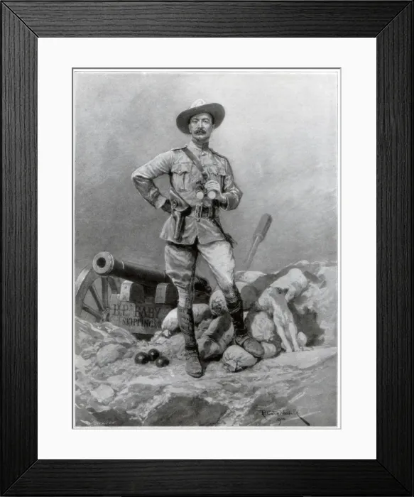 Framed Print : Major General Robert Baden Powell (1857-1941), 1900. Artist: Richard Caton Woodville II Framed Print : Major General Robert Baden Powell (1857-1941), 1900. Artist: Richard Caton Woodville II
