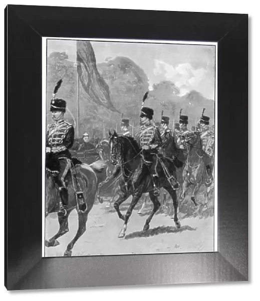 Review of the 1st Yeomanry Brigade by the queen in Windsor Park, 1894. Artist: William Barnes Wollen