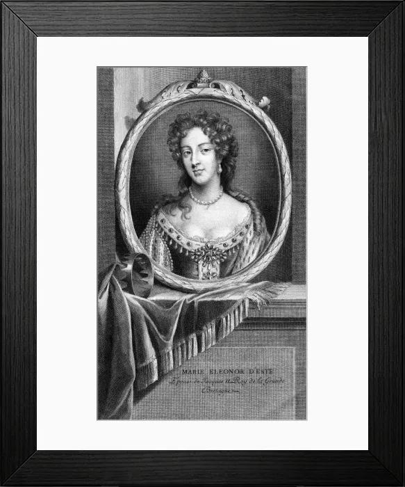 Framed Print : Mary of Modena, Queen Consort of King James II of Great Britain. Artist:s Audran Framed Print : Mary of Modena, Queen Consort of King James II of Great Britain. Artist:s Audran