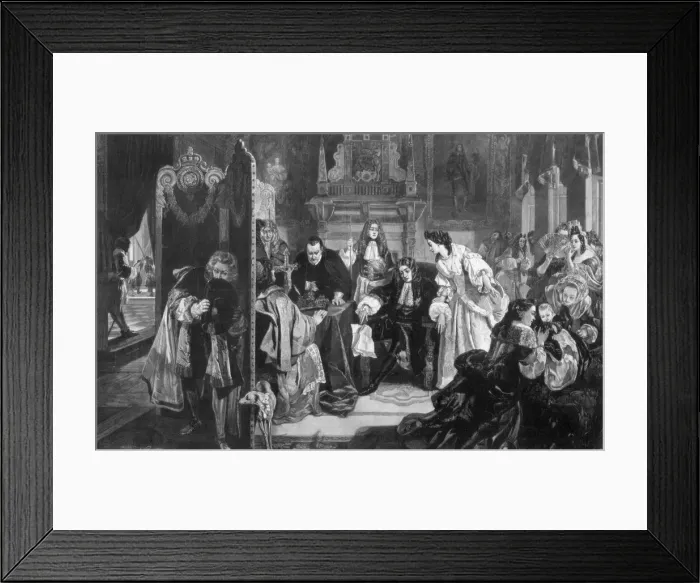 Framed Print : King James II (1633-1701) receiving news of the landing of the Prince of Orange, 1890. Artist: Edward Matthew Ward Framed Print : King James II (1633-1701) receiving news of the landing of the Prince of Orange, 1890. Artist: Edward Matthew Ward