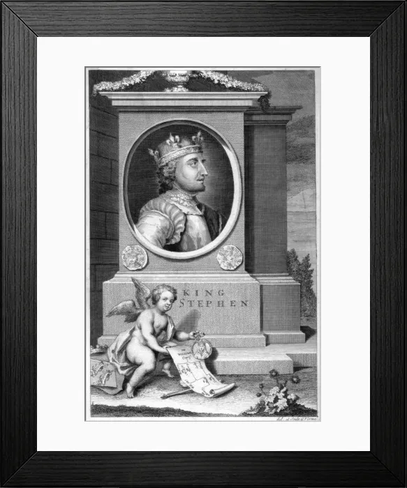 Framed Print : King Stephen (1096-1154), 18th century. Artist: George Vertue Framed Print : King Stephen (1096-1154), 18th century. Artist: George Vertue