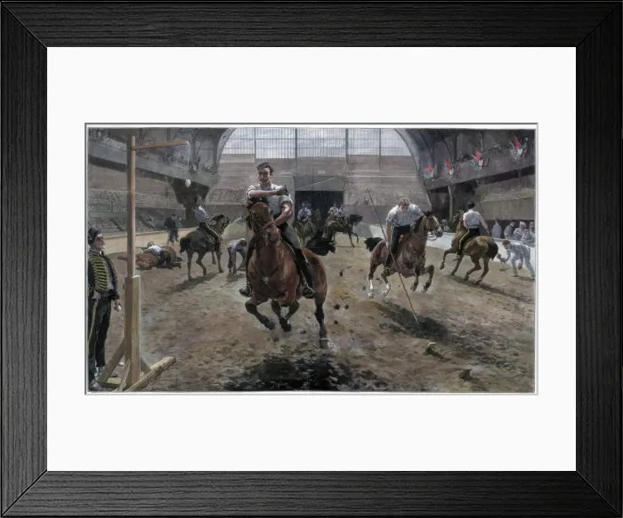 Framed Print : Rehearsing for the Royal Military Tournament at the Agricultural Hall, Islington, London, 1886 Framed Print : Rehearsing for the Royal Military Tournament at the Agricultural Hall, Islington, London, 1886