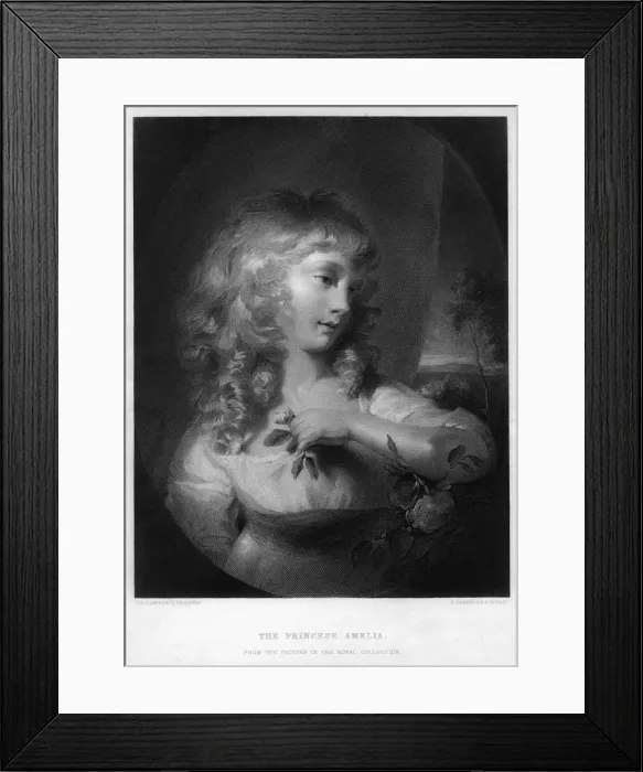 Framed Print : Princess Amelia. Artist: R Graves Framed Print : Princess Amelia. Artist: R Graves