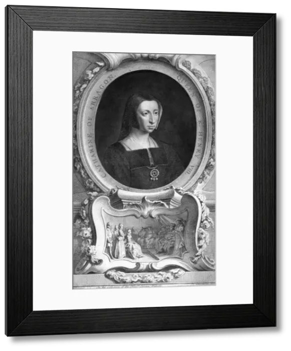 Framed Print : Catherine of Aragon (1485-1536), 1744. Artist: Jacobus Houbraken Framed Print : Catherine of Aragon (1485-1536), 1744. Artist: Jacobus Houbraken
