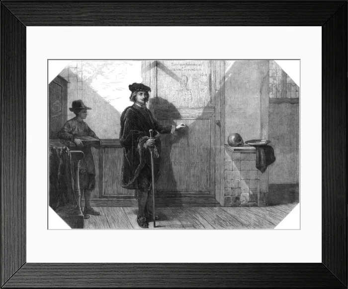 Framed Print : Rembrandt (1606-1669) about to attend an anatomical lecture, 1867. Artist: C Bisschop Framed Print : Rembrandt (1606-1669) about to attend an anatomical lecture, 1867. Artist: C Bisschop