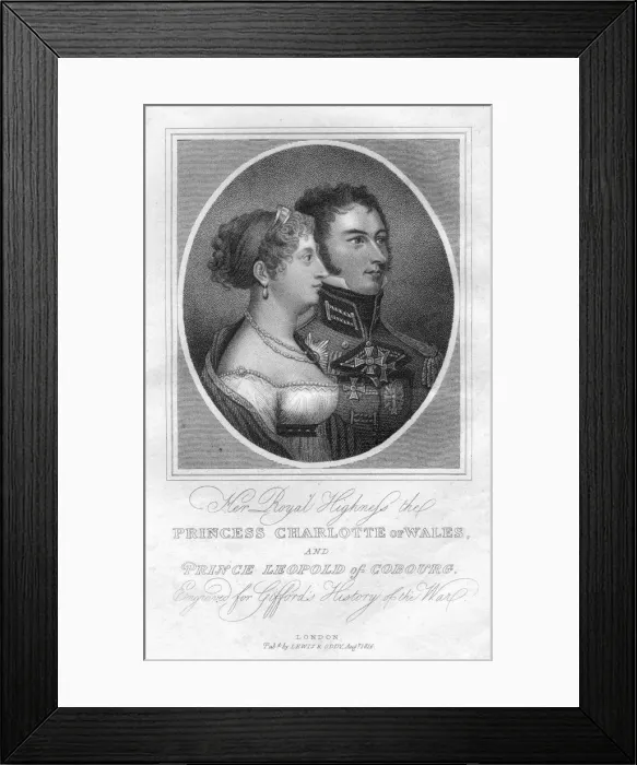 Framed Print : Princess Charlotte of Wales and Prince Leopold of Saxe-Coburg, 1816 Framed Print : Princess Charlotte of Wales and Prince Leopold of Saxe-Coburg, 1816
