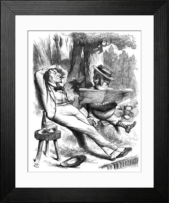 Framed Print : Otium Cum Diz!, 1878. Artist: Swain Framed Print : Otium Cum Diz!, 1878. Artist: Swain