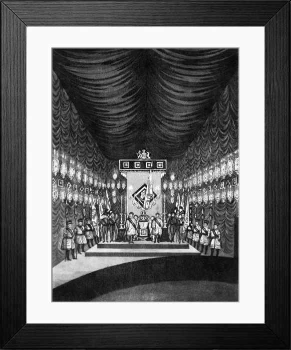 Framed Print : King George IV lying in state in Windsor Castle, 1830 Framed Print : King George IV lying in state in Windsor Castle, 1830