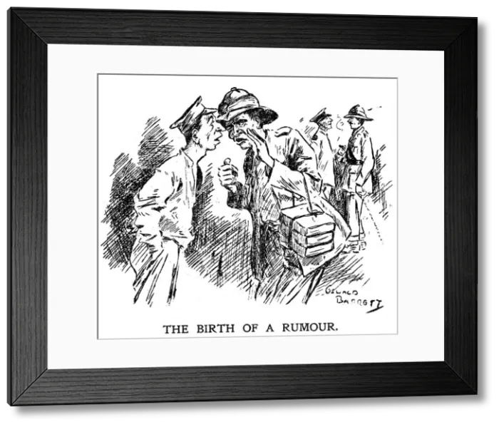 Framed Print : Cartoon from the ship board paper The Comet, troopship RMS Caronia, 1916-1917. Artist: Barret Framed Print : Cartoon from the ship board paper The Comet, troopship RMS Caronia, 1916-1917. Artist: Barret