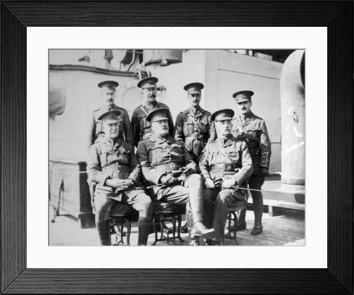 Framed Print : British officers on prison ship Royal Edward moored just off Southend, November 1914 Framed Print : British officers on prison ship Royal Edward moored just off Southend, November 1914