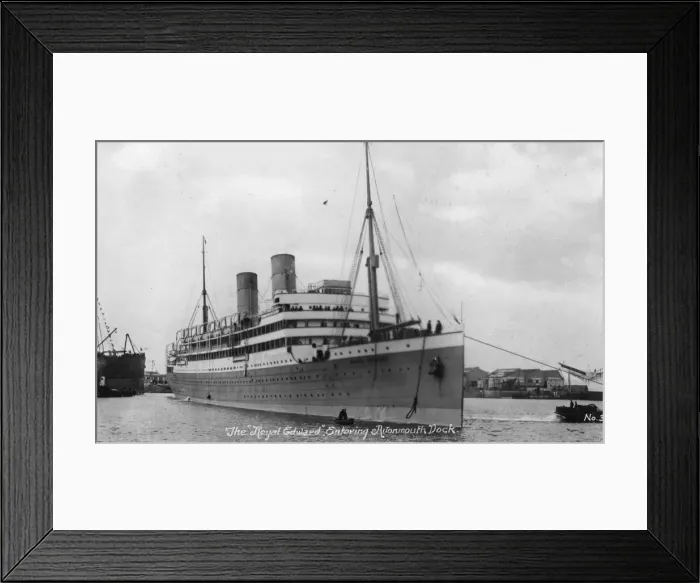 Framed Print : The Royal Edward entering Avonmouth dock, 20th century Framed Print : The Royal Edward entering Avonmouth dock, 20th century