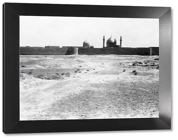 Golden dome and minarets of the Samarra mosque, Mesopotamia, 1918