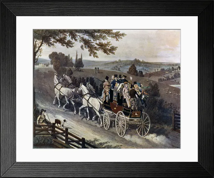 Framed Print : Stage Coach, 1822, (c1920). Artist: John Watson Framed Print : Stage Coach, 1822, (c1920). Artist: John Watson