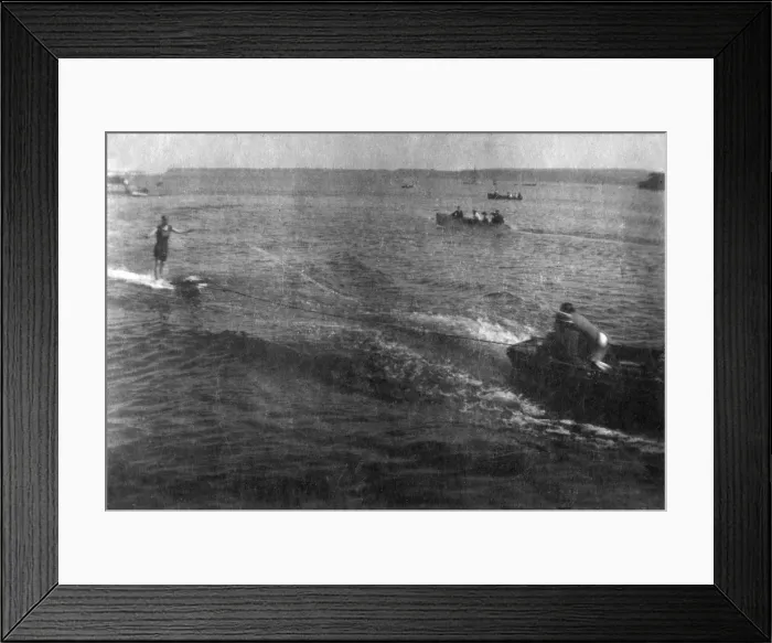 Framed Print : Water skiing, 20th century Framed Print : Water skiing, 20th century