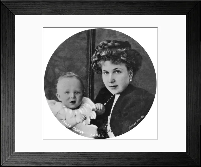 Framed Print : The Queen of Spain and the Prince of Asturia, 20th century Framed Print : The Queen of Spain and the Prince of Asturia, 20th century