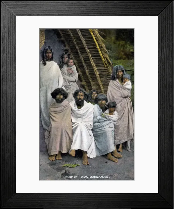 Framed Print : Group of Todas, Ootacamund, South Indian state of Tamil Nadu, 20th century Framed Print : Group of Todas, Ootacamund, South Indian state of Tamil Nadu, 20th century
