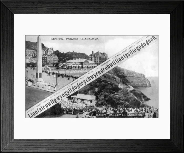 Framed Print : Happy Valley and Marine Parade, Llandudno, 20th century. Artist: E Dennis Framed Print : Happy Valley and Marine Parade, Llandudno, 20th century. Artist: E Dennis