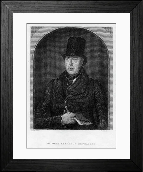 Framed Print : Mr John Clarke, of Newmarket, 1834. Artist: Henry R Cook Framed Print : Mr John Clarke, of Newmarket, 1834. Artist: Henry R Cook