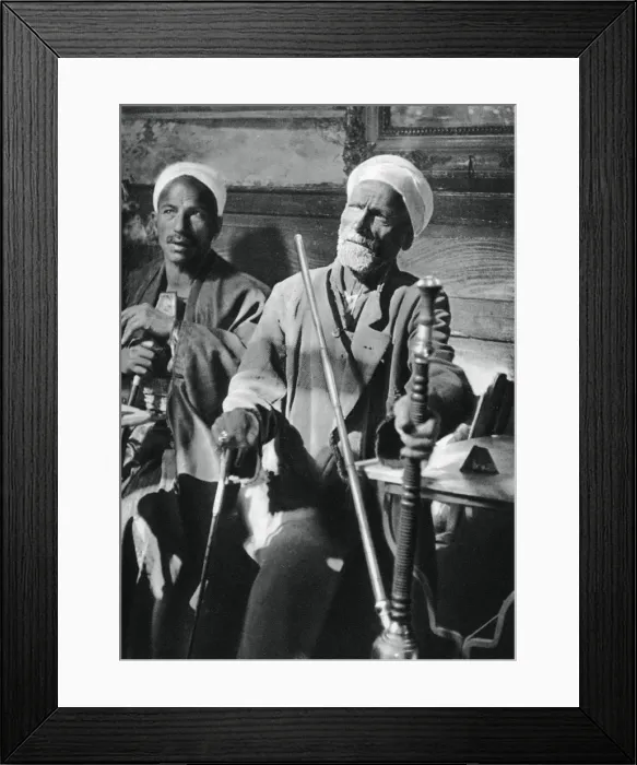 Framed Print : Smoking the narghileh, Cairo, 1937. Artist: Martin Hurlimann Framed Print : Smoking the narghileh, Cairo, 1937. Artist: Martin Hurlimann