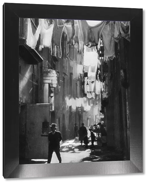 Narrow street in Naples, Italy, 1937. Artist: Martin Hurlimann